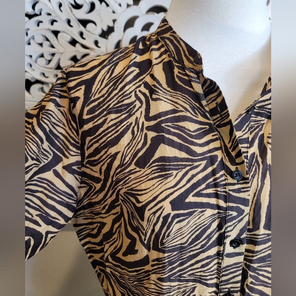 REVOLVE L'ACADEMIE Tan Abstract Tiger Charley Mini Dress Ruched Modern Night Out - Picture 10 of 16